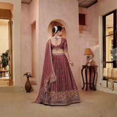 Earthy Mauve Embroidered Ethnic Lehenga Choli