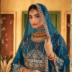 Rama Elegant Sindoor Satin Lehenga Set for Festive Occasions