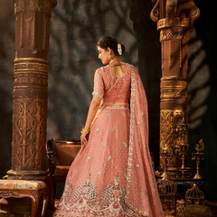 White Designer Moss Butti Embroidered Lehenga Choli