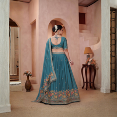 Jade Green Wedding Embroidered Lehenga Choli
