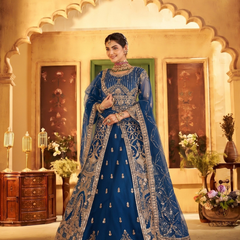 Rama Elegant Sindoor Satin Lehenga Set for Festive Occasions