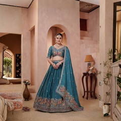 Jade Green Wedding Embroidered Lehenga Choli