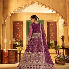 Green Festive Satin Embroidered Lehenga Set