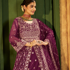 Green Festive Satin Embroidered Lehenga Set