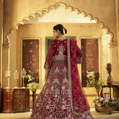 Firozi Contemporary Ethnic Embroidered Satin Lehenga