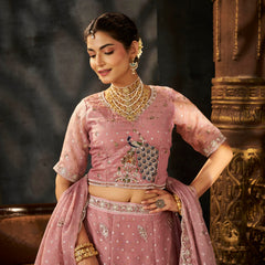White Designer Moss Butti Embroidered Lehenga Choli