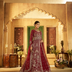 Firozi Contemporary Ethnic Embroidered Satin Lehenga