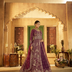 Firozi Contemporary Ethnic Embroidered Satin Lehenga