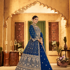 Green Festive Satin Embroidered Lehenga Set