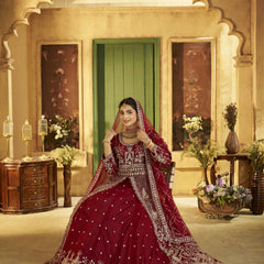 Firozi Contemporary Ethnic Embroidered Satin Lehenga